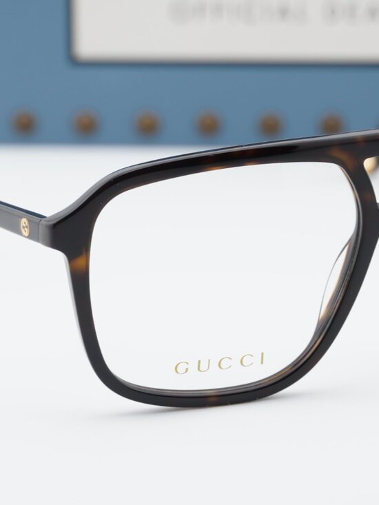 Gucci GG1078O 003 Square Eyeglasses – Havana 56mm